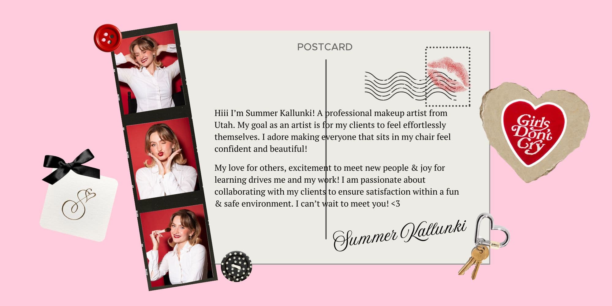 Summer K Makeup About Me Postcard